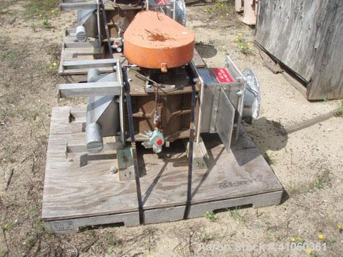 Used Material Systems Engineering Rotary Airlock, model DT60, stainless steel. Approximately 10’’ diameter. Driven by a 1 hp, 3/60/230/460 volt motor.