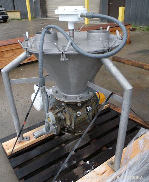Used- Carolina Conveying Heavy Duty Blow Thru Rotary Airlock, model Size 8, 317 stainless steel. Approximately 8" diameter x...