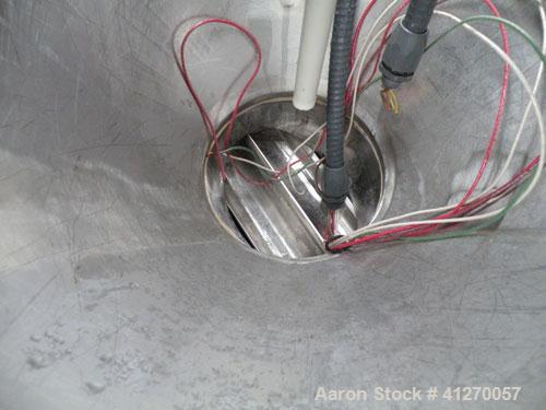Used Carolina Conveying Heavy Duty Blow Thru Rotary Airlock, model Size 8, 317 stainless steel. Approximately 8" diameter x 8" wide 8 vane open end rotor, .190 cubic feet per revolution, approximatel...