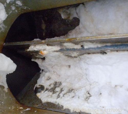 Used Sunco Powder Systems Rotary Airlock, carbon steel. Approximately 8" diameter x 8" wide open vane rotor. 8" inlet/outlet. Driven by a 3/4 hp, 3/60/208-230/460 volt, 1725 rpm gearmotor, ratio 23.5...