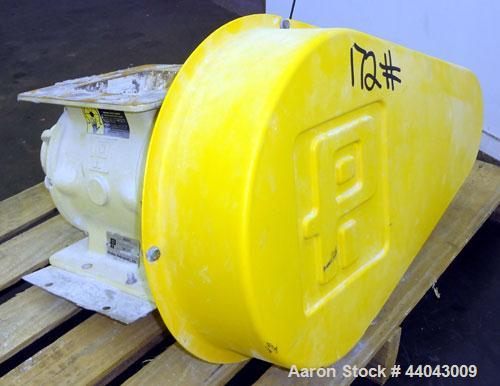 Used Prater Industries Heavy Duty Airlock Rotary Valve, Model PAV-6C, Carbon Steel. Volumetric capacity 187 cubic feet per hour. Approximately 6" diameter x 6" wide open end rotor, 2.4 cubic feet per...