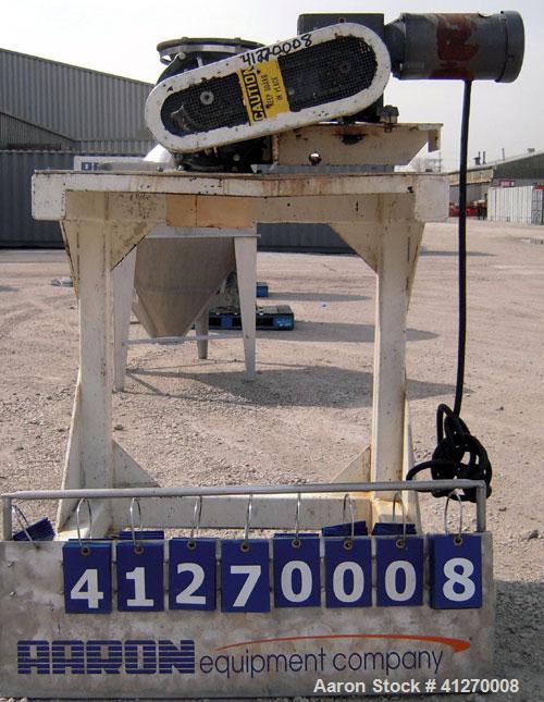 Used Prater-Sterling Heavy Duty Airlock Rotary Valve, Model PAV-8C, 316 Stainless Steel. Approximately 8" diameter x 8" wide 8 blade open end rotor, 6 cubic feet per minute at 25 rpm. 8" inlet/outlet...