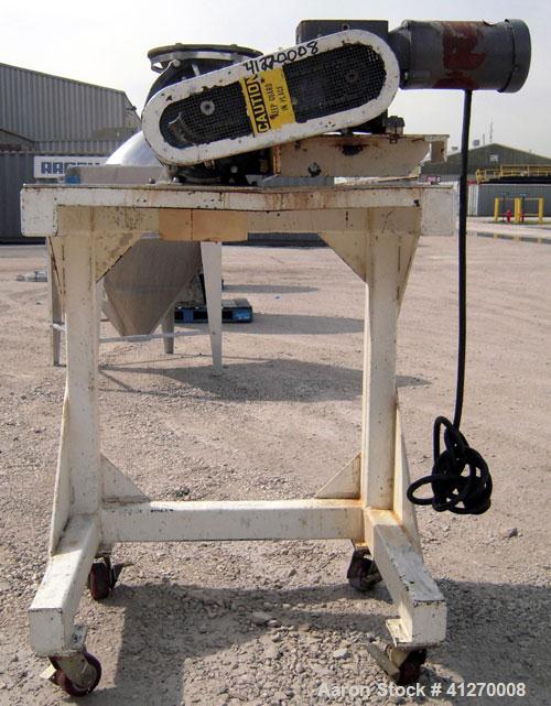 Used Prater-Sterling Heavy Duty Airlock Rotary Valve, Model PAV-8C, 316 Stainless Steel. Approximately 8" diameter x 8" wide 8 blade open end rotor, 6 cubic feet per minute at 25 rpm. 8" inlet/outlet...