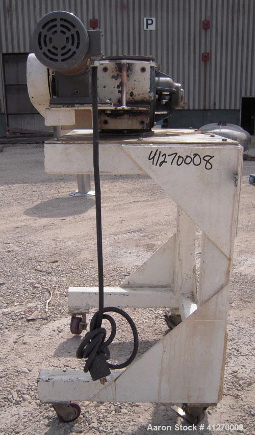 Used Prater-Sterling Heavy Duty Airlock Rotary Valve, Model PAV-8C, 316 Stainless Steel. Approximately 8" diameter x 8" wide 8 blade open end rotor, 6 cubic feet per minute at 25 rpm. 8" inlet/outlet...