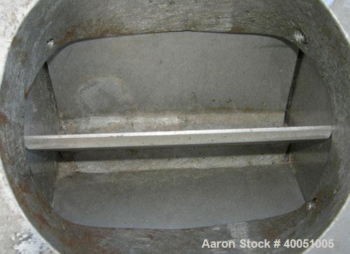 Used Premier Pneumatics Heavy Duty Airlock Rotary Valve, Model HDR-GG-76-8NH-2-RT-T3, 304 Stainless Steel.  Approximately 6" diameter x 6" wide 8 vane open end rotor, .10 cubic feet per revolution.  ...