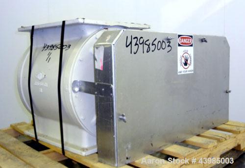 Used Semco Rotary Valve, Model RV-18, cast iron housing. Approximately 12” X 15” carbon steel open end rotor, approximately 5.4 cubic feet of material per minute. Driven by a 2 hp, 3/60/230/460 volt,...