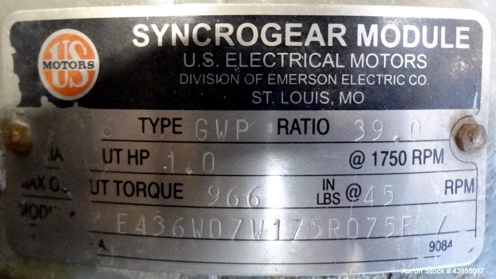 Used Semco Rotary Valve, Model XHD-6, Aluminum Housing. Approximate 0.10 cubic feet per revolution. Driven by a 1/2 hp, 1/60/115/208-230 volt, 1725 rpm gear motor, ratio 39 to 1. Includes a hopper. M...