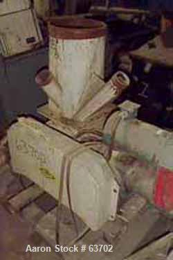 USED: Semco air lock model OBRV-04.C1, carbon steel, 12" x 12" opening, closed end rotor, 12" vanes providing .32 cu ft perrevolution. Driven by approx 1 hp, 575 volt, 1725 rpm motor, basemounted.
