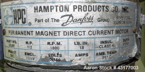 Used Smoot Type 5 Rotary Valve, Model FT9, 316 Stainless Steel. Approximately 0.27 cubic feet per revolution.  8" Diameter x 8" wide open vane 304 stainless steel rotor.  8" x 8’’ Inlet/outlet. Drive...