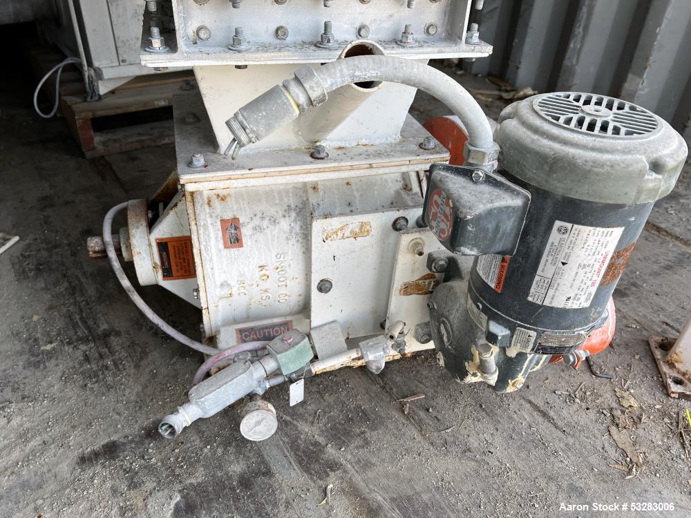 Used Best Engineering Hopper with Rotary Airlock Feeder. Smoot Co KC KS rotary airlock feeder driven by 1hp, 3/60/208-230/460 volt, 1750rpm motor. Hopper 53-1/2" diameter x 14-1/2" straight side x 55...