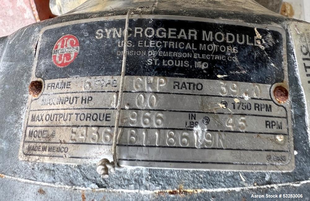 Used Best Engineering Hopper with Rotary Airlock Feeder. Smoot Co KC KS rotary airlock feeder driven by 1hp, 3/60/208-230/460 volt, 1750rpm motor. Hopper 53-1/2" diameter x 14-1/2" straight side x 55...