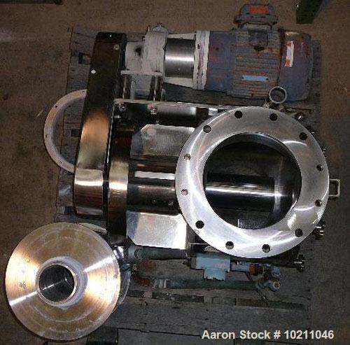 Used 12" Diameter Young Shallow Pocketed Rotary Valve, stainless steel, size 12CA-HC-SA CL15. Shop #10750-1. Pharmaceutical grade. 1 hp Spartan motor, 1765 rpm, 460 volt, 213TC frame. SM-Cyclo gear r...