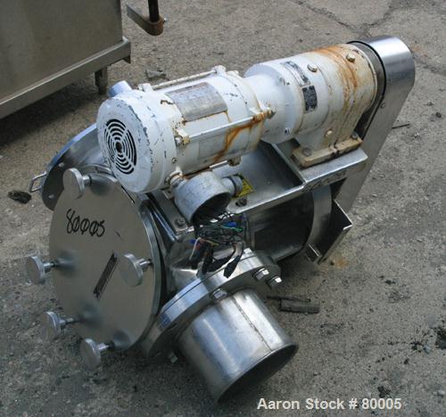 USED: Young rotary valve, size 8, model 8CA-HC, 316 stainless steel. 8" diameter x 12" wide chamber. Unit requires a rotor. Easy access, cantilevered design. 8" inlet/outlet. Driven by a 1 hp, 3/60/2...
