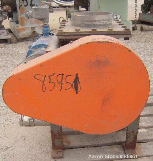 USED: Young Industries Rotary Valve, Model 8INLH, 304 stainless steel. 8" x 8". 8 vane closed rotor, approx .182 cubic feet per revolution. 8" x 8" inlet/outlet. Driven by a 1/2 HP, 3/60/230/460 Volt...