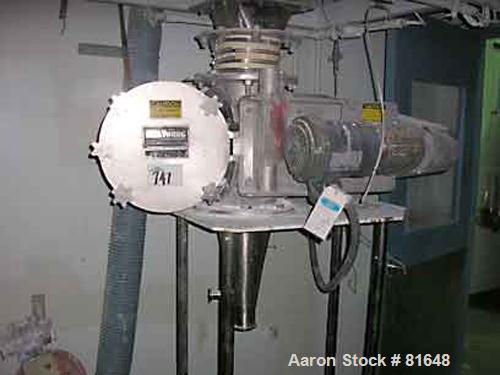 USED: Young 12" rotary airlock, stainless steel. Approx 3/4 hp motor.