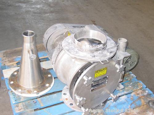 USED: Young 12" rotary airlock, stainless steel. Approx 3/4 hp motor.