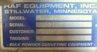 Used Stainless Steel HAF Equipment Moovinator Side Load Powder Receiver, Model