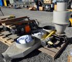 Used Wm. Meyer rotary valve approximate 8x8, driven by a 0.75hp XP gear motor. Includes a cyclone and sock dust filter.