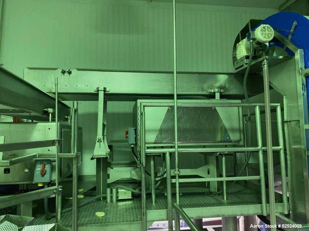 Used Stainless Steel Sanitary Vibratory Scale Feeder – 132” x 24” Dimple Pan | Rotary Scale Feed | Poultry