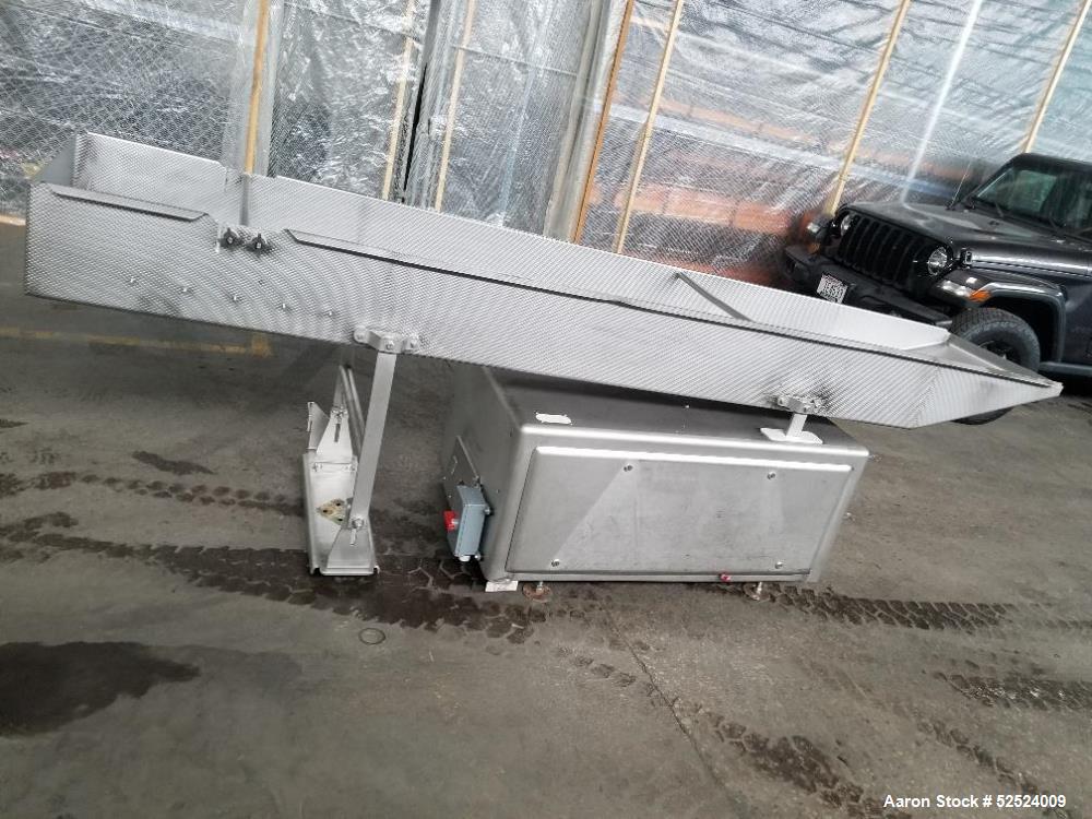 Used Stainless Steel Sanitary Vibratory Scale Feeder – 132” x 24” Dimple Pan | Rotary Scale Feed | Poultry