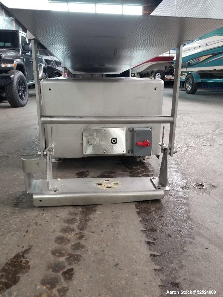 Used Stainless Steel Sanitary Vibratory Scale Feeder – 132” x 24” Dimple Pan | Rotary Scale Feed | Poultry
