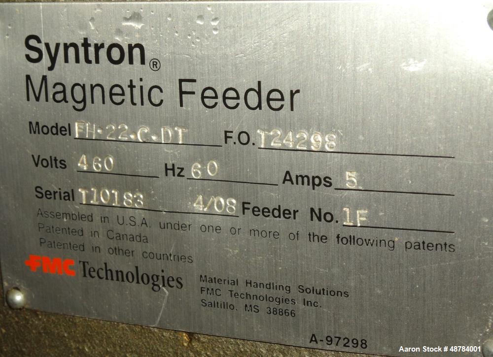 Used FMC Syntron Electromagnetic Vibratory Feeder, Model FH-22-C-DT.