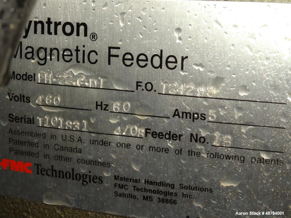 Used FMC Syntron Electromagnetic Vibratory Feeder, Model FH-22-C-DT.