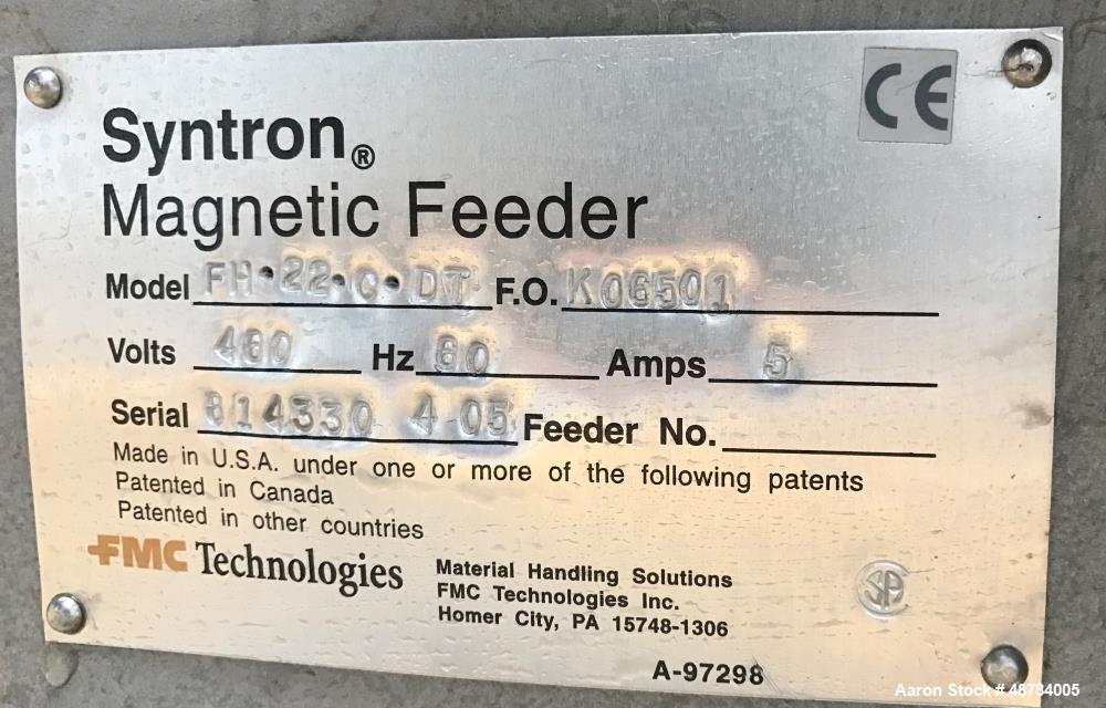 Used FMC Syntron Electromagnetic Vibratory Feeder, Model FH-22-C-DT.