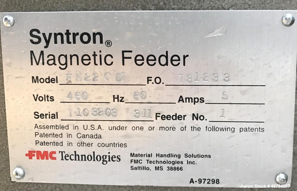 Used FMC Syntron Electromagnetic Vibratory Feeder, Model FH-22-C-DT.