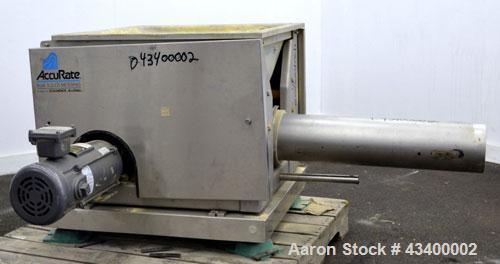 Used Schenk AccuRate Dry Material Feeder, Model 1205. Approximately 6-1/2" diameter x 30" long 304 stainless steel tube (no helix). Dual 1hp, 180 volt, 1750 rpm XP DC gear motors. Vinyl feed hopper, ...