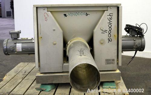 Used Schenk AccuRate Dry Material Feeder, Model 1205. Approximately 6-1/2" diameter x 30" long 304 stainless steel tube (no helix). Dual 1hp, 180 volt, 1750 rpm XP DC gear motors. Vinyl feed hopper, ...
