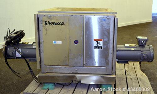 Used Schenk AccuRate Dry Material Feeder, Model 1205. Approximately 6-1/2" diameter x 30" long 304 stainless steel tube (no helix). Dual 1hp, 180 volt, 1750 rpm XP DC gear motors. Vinyl feed hopper, ...