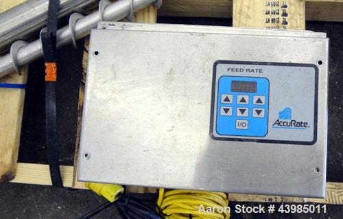 Used AccuRate 600 Series Dry Material Feeder, 316 Stainless Steel. Approximately 2-1/2” diameter x 82” long screw. Feed rates based on 50 pounds per cubic foot are 50-2000 pounds an hour. Driven by (...
