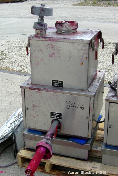 USED: Accurate loss in weight feeding system consisting of (1) 110 pound platform scale; (1) volumetric dry material feeder, model 600; 1.75" diameter x 44" long stainless steel screw, feed rate appr...