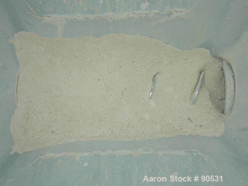 USED: Accurate Volumetric Dry Material Feeder. Approximate 3" diameter x 45" long stainless steel screw. Approximate feed rate to 300 cubic feet an hour. Vinyl hopper, capacity 2.65 cubic feet. Drive...