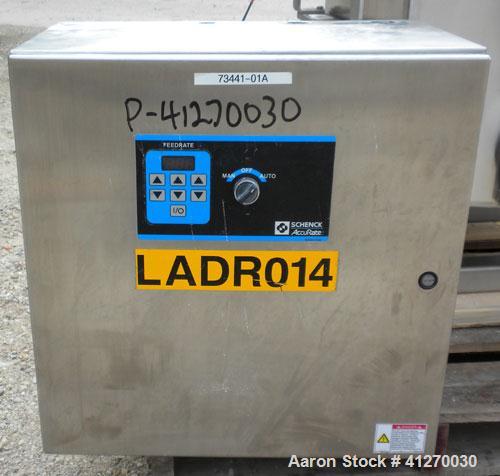Used Schenck AccuRate Mechatron Volumetric Feeder, Model MC-1V-1A, 304 Stainless Steel. Approximately 2-7/8" diameter x 48" long stainless steel helix, approximate feed rate 1.12 cubic feet. Driven b...