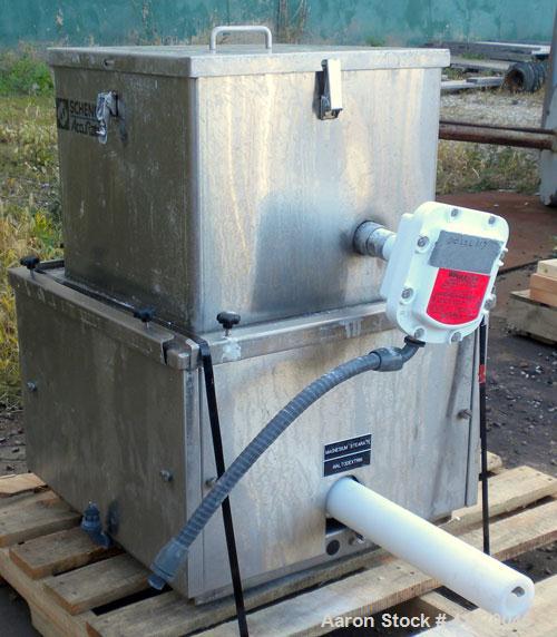 Used Schenck AccuRate Dry Material Feeder, model MOD610M, stainless steel. Approximately 1-3/8" diameter x 28" long 316 stainless steel helix, feed rate approximately 36 cubic feet an hour. Driven by...