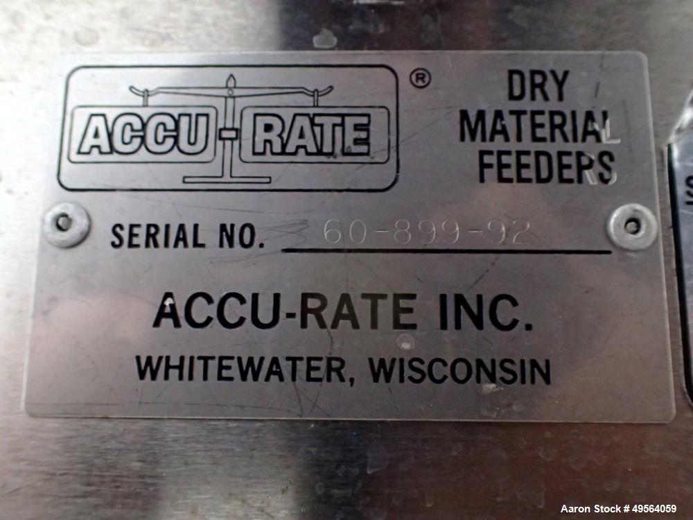Used Accu-Rate Stainless Steel Dry Material Feeder, Model 612.