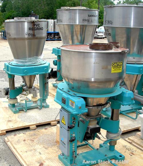 USED: Accurate Volumetric Feeding System consisting of: (1) Multi feeder, 26.25 pounds per minute max, 2.03 min. Approximate 3" diameter auger, driven by a 2.2/1.5 kw, 180 volt, DC gearmotor with hop...