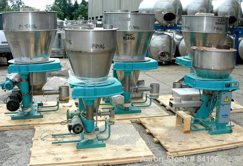 USED: Accurate Volumetric Feeding System consisting of: (1) Multi feeder, 26.25 pounds per minute max, 2.03 min. Approximate 3" diameter auger, driven by a 2.2/1.5 kw, 180 volt, DC gearmotor with hop...
