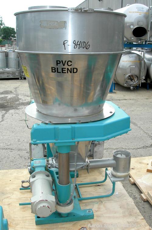USED: Accurate Volumetric Feeding System consisting of: (1) Multi feeder, 26.25 pounds per minute max, 2.03 min. Approximate 3" diameter auger, driven by a 2.2/1.5 kw, 180 volt, DC gearmotor with hop...