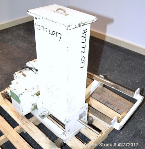 Used Acrison Volumetric Dry Ingredient Feeder, Model 105-A, 304 Stainless Steel. Feed rate to (0.27) cubic feet per hour. Approximate 3/8" diameter x 21" long metering auger with intromitter. Driven ...
