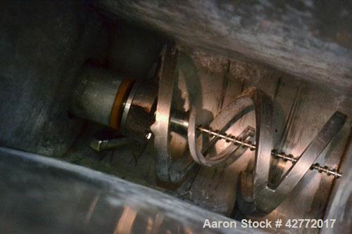 Used Acrison Volumetric Dry Ingredient Feeder, Model 105-A, 304 Stainless Steel. Feed rate to (0.27) cubic feet per hour. Approximate 3/8" diameter x 21" long metering auger with intromitter. Driven ...