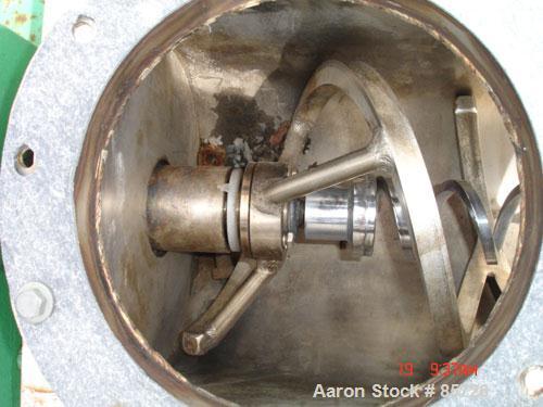 USED: Acrison volumetric feeder, model 105Z-H, 316 stainless steel. 2-3/4" diameter x 36" long metering auger, (1) intromitter, driven by a 1 hp, 90 volt, 1725 rpm DC gearmotor, ratio 15:1. Trough me...