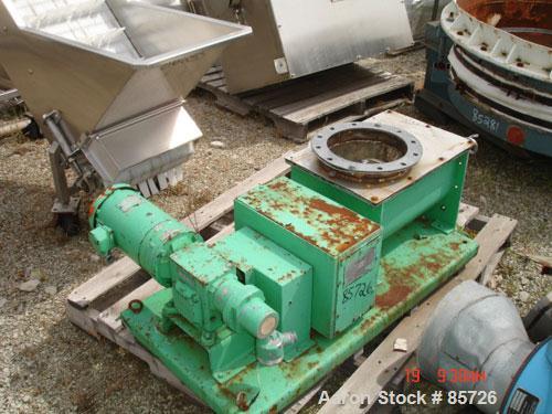 USED: Acrison volumetric feeder, model 105Z-H, 316 stainless steel. 2-3/4" diameter x 36" long metering auger, (1) intromitter, driven by a 1 hp, 90 volt, 1725 rpm DC gearmotor, ratio 15:1. Trough me...