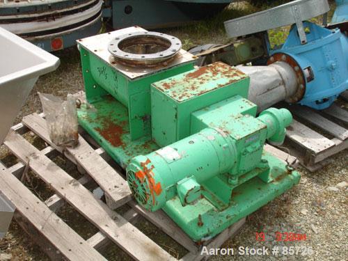 USED: Acrison volumetric feeder, model 105Z-H, 316 stainless steel. 2-3/4" diameter x 36" long metering auger, (1) intromitter, driven by a 1 hp, 90 volt, 1725 rpm DC gearmotor, ratio 15:1. Trough me...