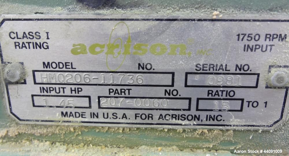 Used- Stainless Steel Acrison Volumetric Dry Ingredient Feeder, Model 105Z-N