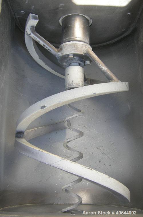 Used Acrison volumetric feeder, model 105ZW, 304 stainless steel. 1-3/4" diameter x 24" long metering auger, (1) intromitter, driven by a 1 hp, 90/100 volt, 1725 rpm DC gearmotor, ratio 15:1. Trough ...