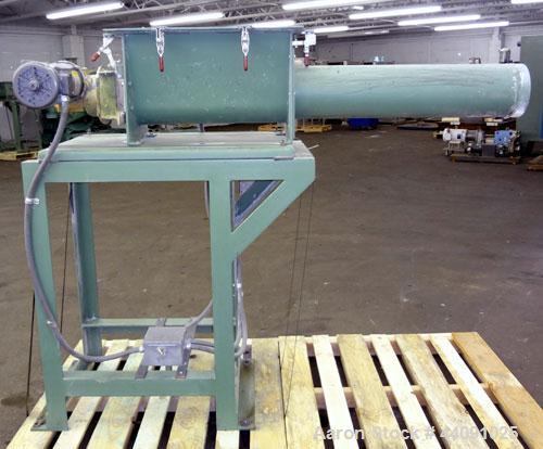 Used Acrison Volumetric Feeder, Model 130-S/2, 304 Stainless Steel. Approximate 6" diameter metering auger. Feed rate approximate 60 cubic feet per hour. Driven by a 1hp, 90 volt, 1750 rpm DC gear mo...