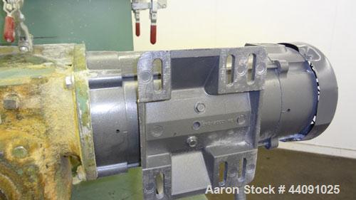 Used Acrison Volumetric Feeder, Model 130-S/2, 304 Stainless Steel. Approximate 6" diameter metering auger. Feed rate approximate 60 cubic feet per hour. Driven by a 1hp, 90 volt, 1750 rpm DC gear mo...
